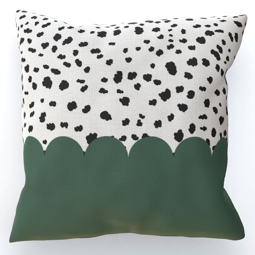 Green Spotted Scallop Cushion Sofa Pillow - Yililo