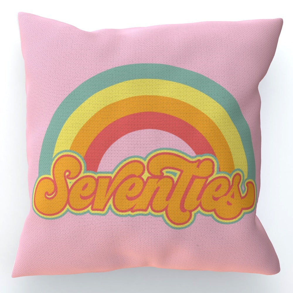 Pink Seventies Rainbow Cushion Sofa Pillow - Yililo