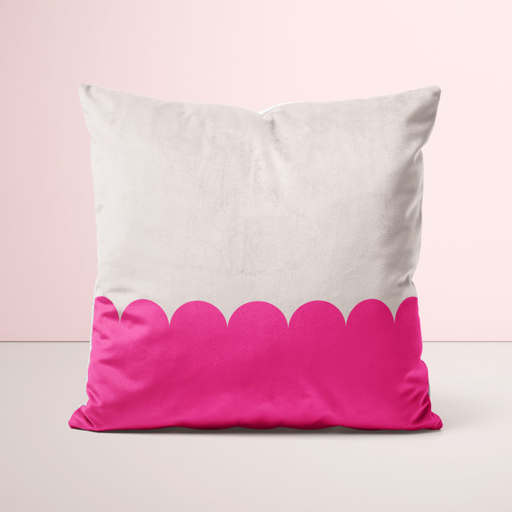 Bright Pink Scallop Cushion Sofa Pillow