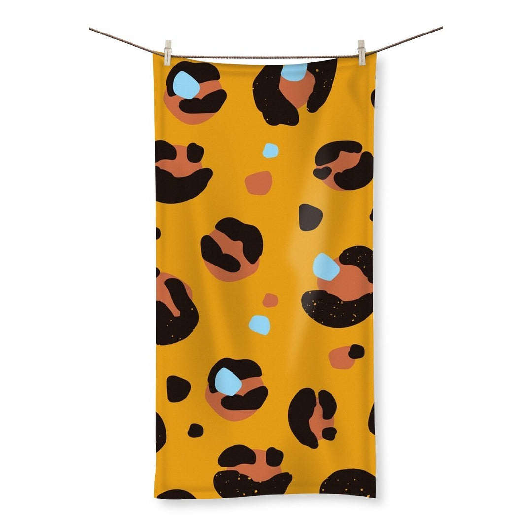 Yellow Leopard Print Bath Towel - Yililo